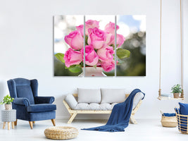 3-piece-canvas-print-bouquet-of-roses-in-pink