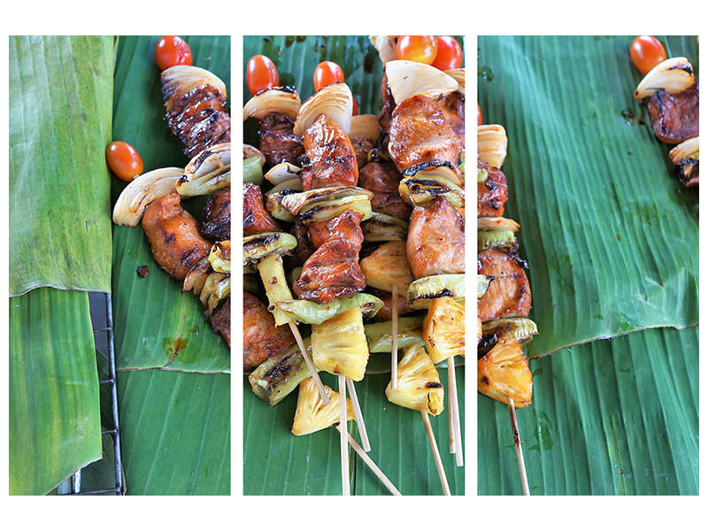 3-piece-canvas-print-grilled-meat-kebab