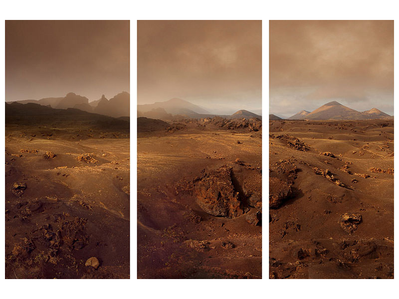 3-piece-canvas-print-volcanic-landscape-in-the-morning-fog