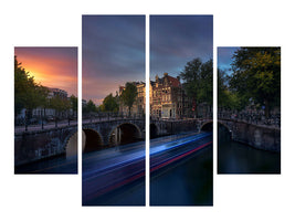 4-piece-canvas-print-amsterdam-sunset