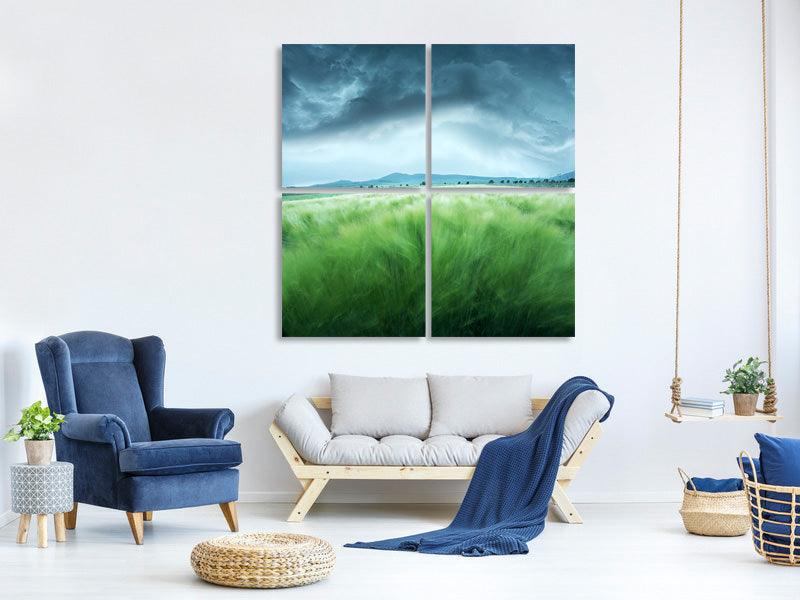 4-piece-canvas-print-barley-field