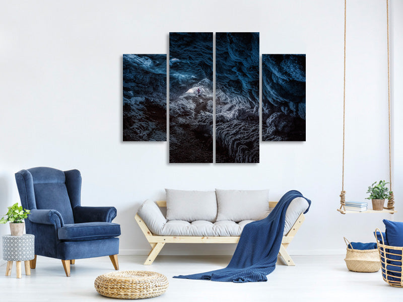 4-piece-canvas-print-exploring-a-fronzen-blue-world