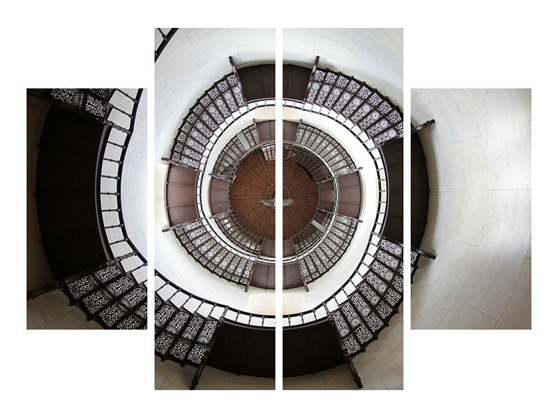 4-piece-canvas-print-impressive-spiral-staircase