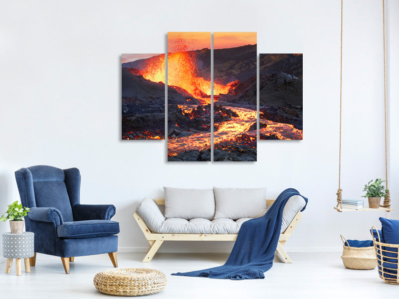 4-piece-canvas-print-la-fournaise-volcano