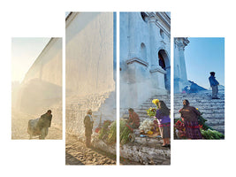 4-piece-canvas-print-morning-in-city-chichicastenango-ii