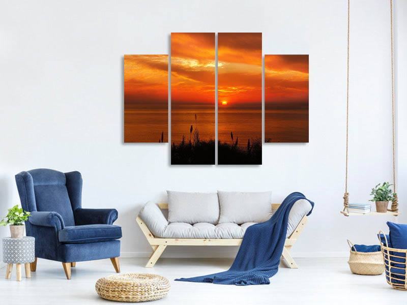 4-piece-canvas-print-peaceful-evening-mood-by-the-sea
