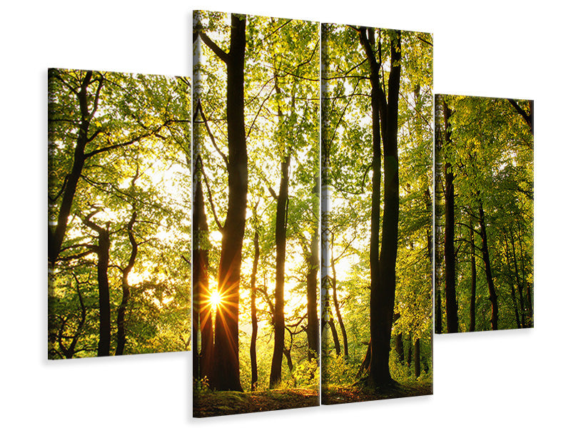 4-piece-canvas-print-sunset-between-trees