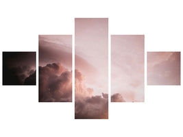 5-piece-canvas-print-pink-clouds