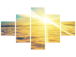 5-piece-canvas-print-sunset-above-the-clouds
