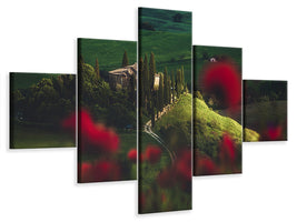 5-piece-canvas-print-tuscany-spring-blossoms