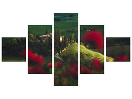 5-piece-canvas-print-tuscany-spring-blossoms