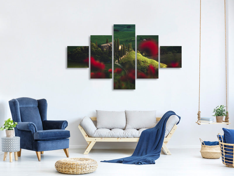 5-piece-canvas-print-tuscany-spring-blossoms