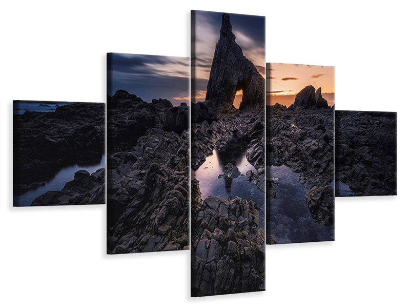 5-piece-canvas-print-waiting-the-sun