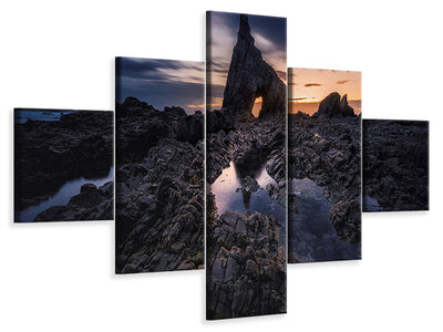5-piece-canvas-print-waiting-the-sun