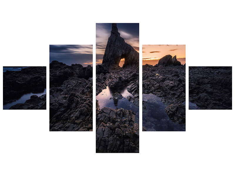 5-piece-canvas-print-waiting-the-sun