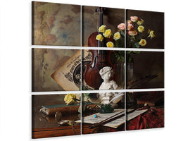 9-piece-canvas-print-still-life-with-violin-and-bust