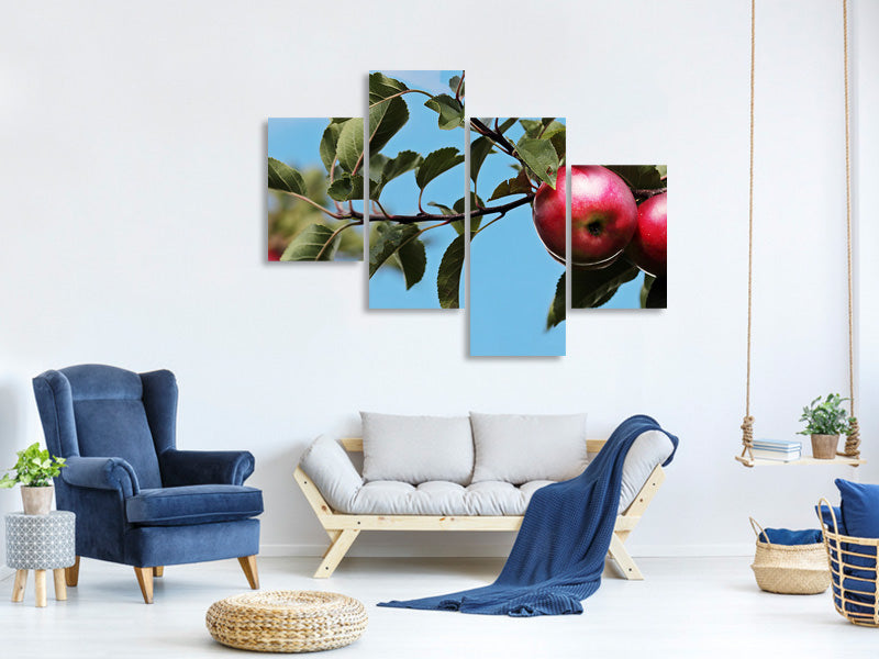 modern-4-piece-canvas-print-apple-on-the-tree