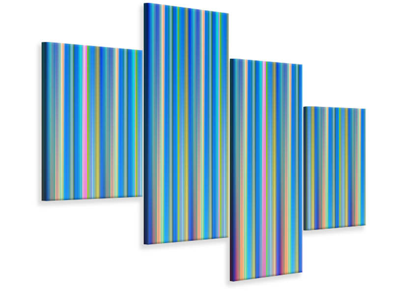 modern-4-piece-canvas-print-colored-stripes