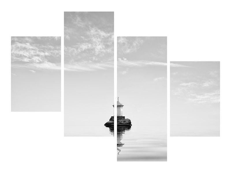 modern-4-piece-canvas-print-lighthouse-in-mist