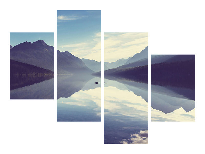 modern-4-piece-canvas-print-mountain-reflection