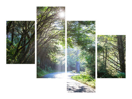 modern-4-piece-canvas-print-sunny-forest-path