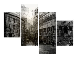 modern-4-piece-canvas-print-walking-in-the-square