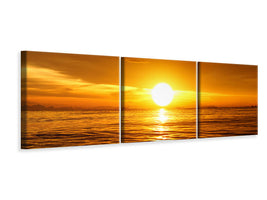 panoramic-3-piece-canvas-print-glowing-sunset-on-the-water