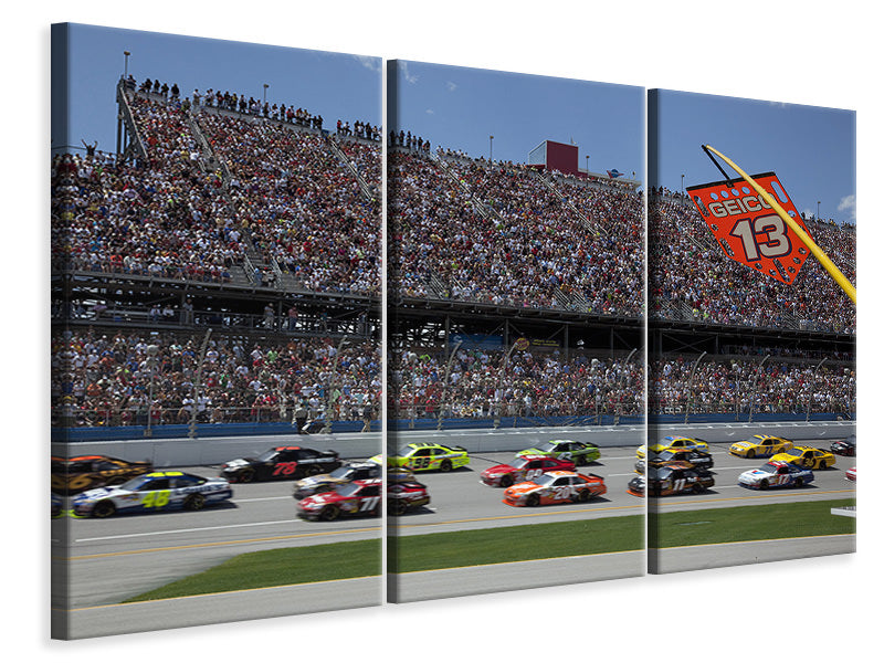 3-piece-canvas-print-car-racing-in-nascar