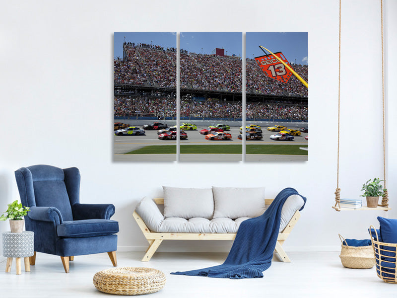 3-piece-canvas-print-car-racing-in-nascar