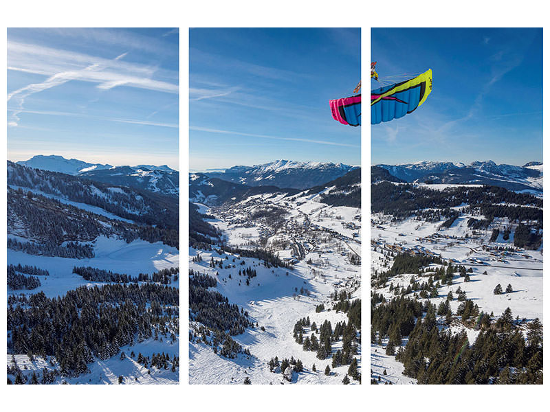 3-piece-canvas-print-michael-regnier-speedriding-in-la-clusaz