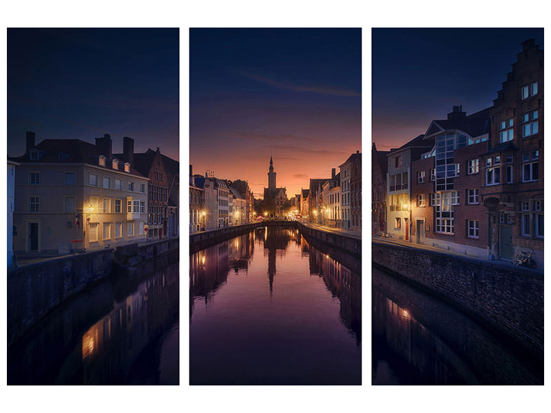 3-piece-canvas-print-sunset-in-brugge