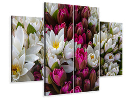 4-piece-canvas-print-a-bouquet-of-water-lilies