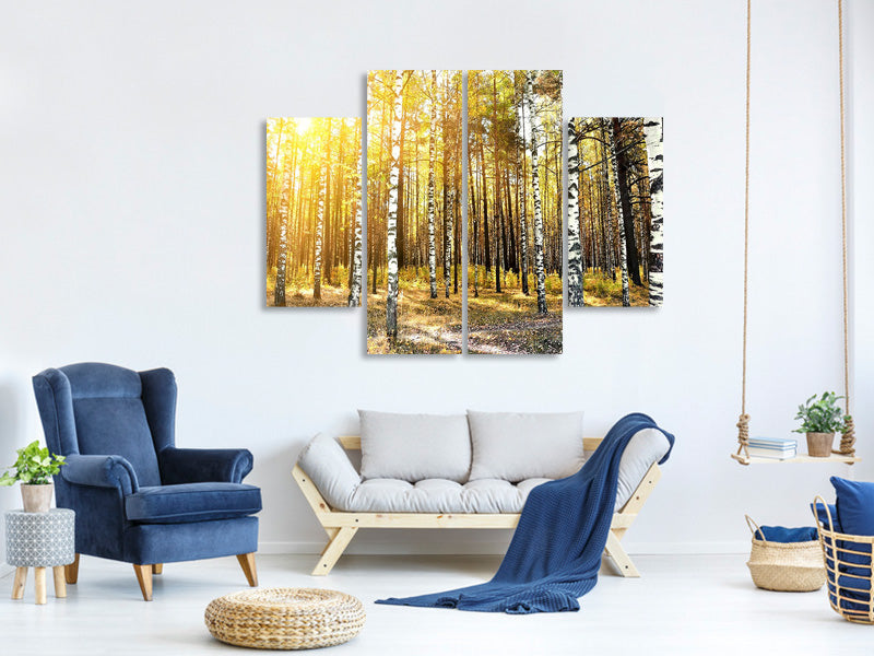 4-piece-canvas-print-birch-forest