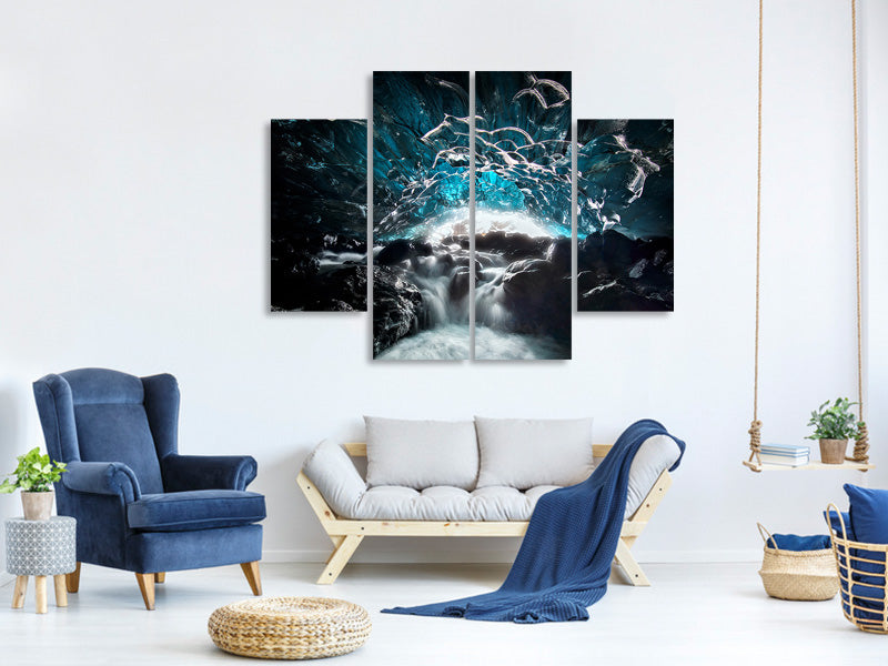 4-piece-canvas-print-blue-glacier-cave