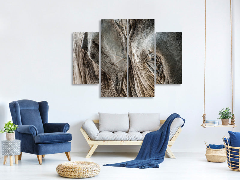 4-piece-canvas-print-close-up-elephant