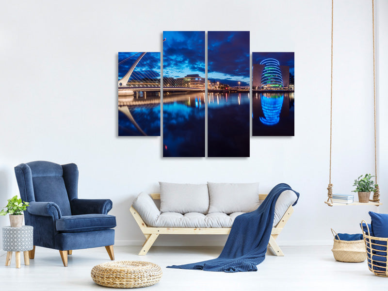 4-piece-canvas-print-dublin-samuel-beckett-bridge