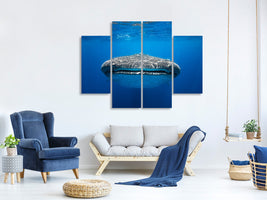 4-piece-canvas-print-face-to-face-with-a-whale-shark