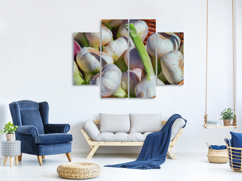 4-piece-canvas-print-fresh-garlic