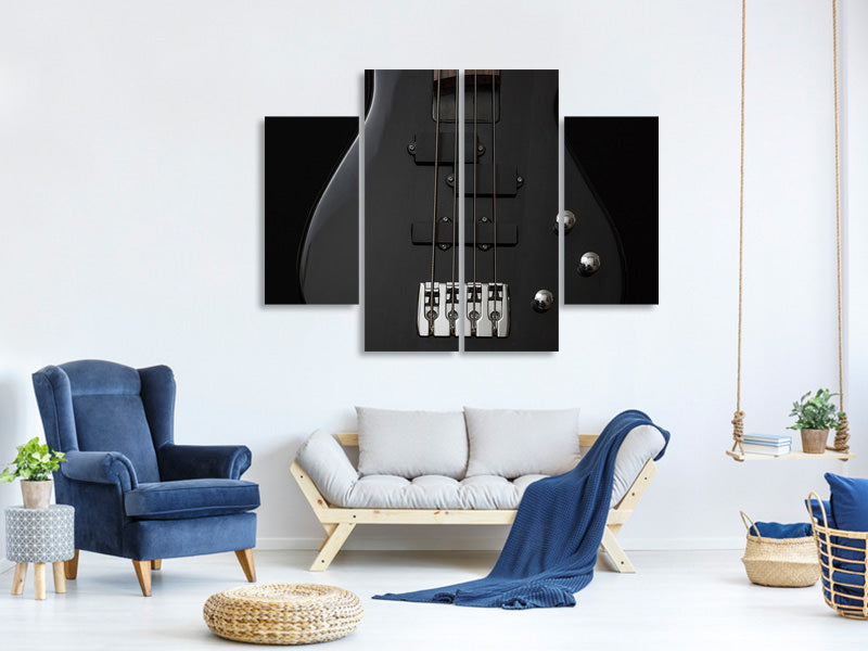 4-piece-canvas-print-guitar-in-black