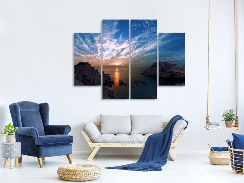 4-piece-canvas-print-moody-sunset-at-the-sea