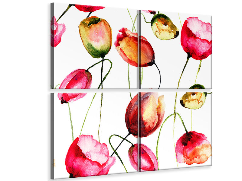 4-piece-canvas-print-painting-the-tulips