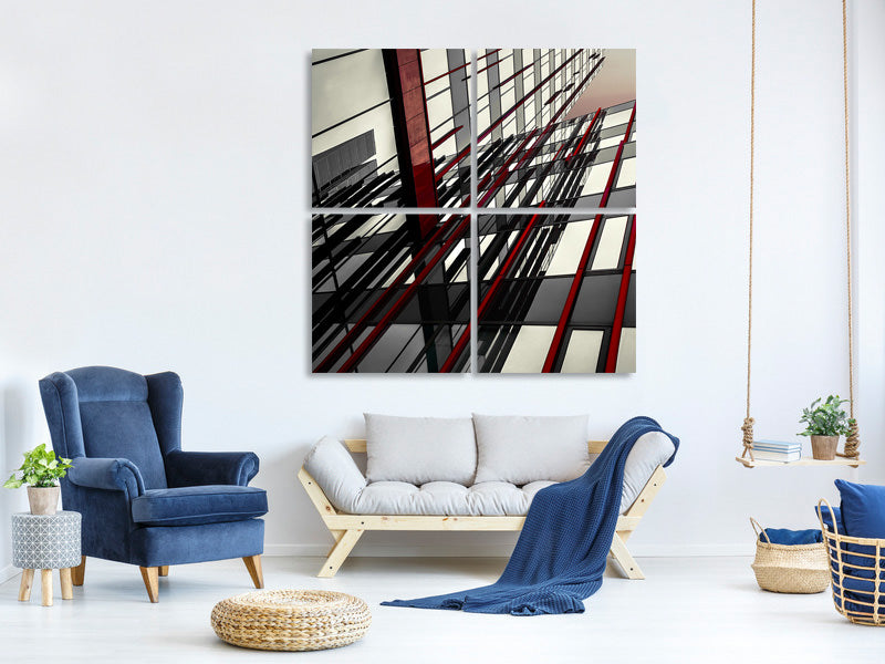 4-piece-canvas-print-red-lines