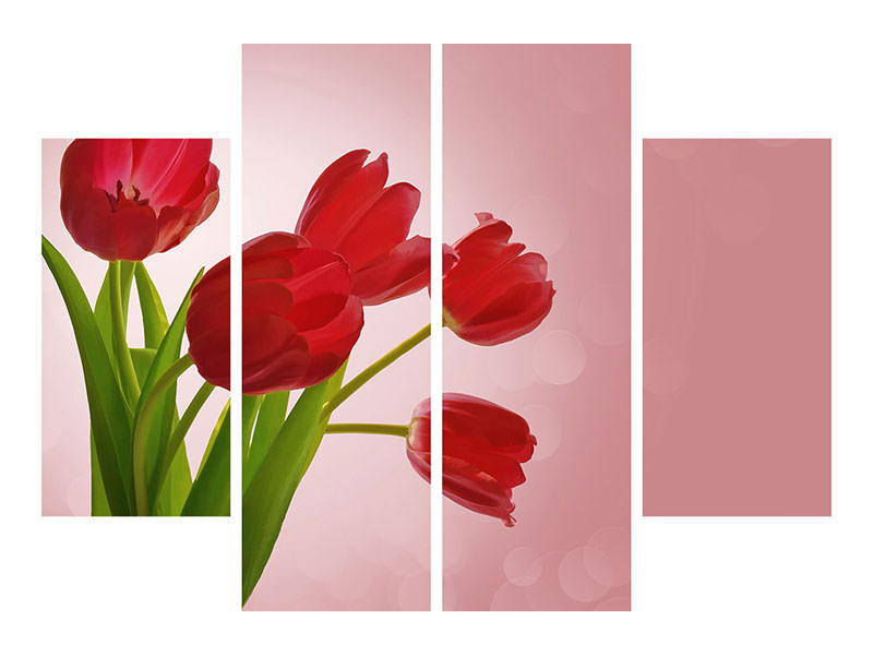 4-piece-canvas-print-red-tulips-bouquet