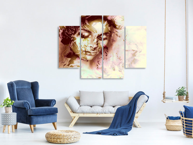 4-piece-canvas-print-romantic-portrait-of-a-beauty