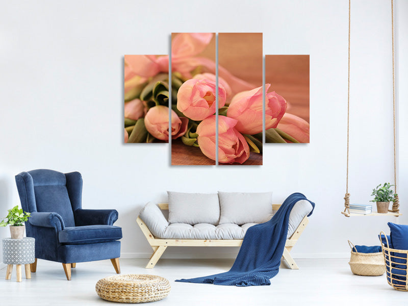 4-piece-canvas-print-romantic-tulip-bouquet