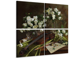 4-piece-canvas-print-still-life-with-violin-and-flowers