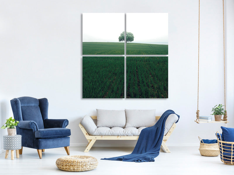 4-piece-canvas-print-the-lonely-oak-tree