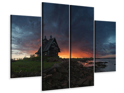 4-piece-canvas-print-the-old-church-on-the-coast-of-white-sea