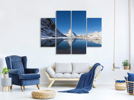 4-piece-canvas-print-the-riffelsee-on-matterhorn