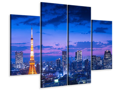 4-piece-canvas-print-tokyo-night-view